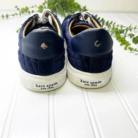 Kate Spade Blue Velvet Fleet Quilted Sneakers Women's Size 7.5 - Picture 6 of 9